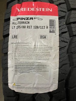 6 New LT 235 80 17 LRE 10 Ply Vredestein Pinza AT Tires - Image 1 of 4