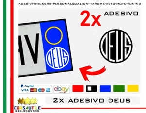 2 AUFKLEBER DEUS EX MACHINA FÜR AUTOKENNZEICHEN 3cm STICKERS PEGATINAS LOGO LATEINISCH PVC - Bild 1 von 1