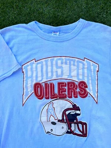 80s Houston Oilers Champion Blue T-Shirt reprint tee Classic style HN2162 - Picture 1 of 2