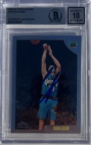 Mike Bibby KINGS Autographed Signed GRIZZLIES 98-99 CHROME Rookie Card BAS 10 - Picture 1 of 2