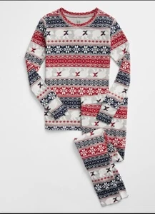 GAP Kids Boys NEW Sz 4 Fair Isle Winter Christmas Long Sleeve 2 Pc Pajama PJs - Picture 1 of 2