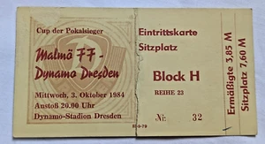 Orig. Ticket SG Dynamo Dresden Malmö FF EC 1984 DDR Fußball biljett Sverige SGD - Bild 1 von 2
