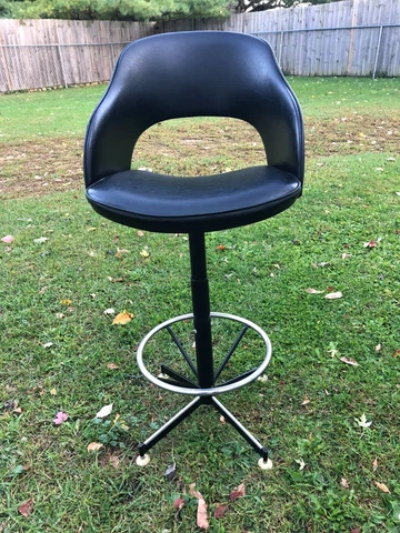 Vintage Mid Century Modern Atomic Swivel Stool Chrome Adjustable Chair Bar Retro Cover