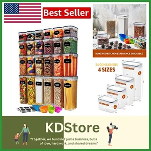 24 Clear Plastic Food Storage Containers - Airtight, Leak-Resistant & Durable - Picture 1 of 11
