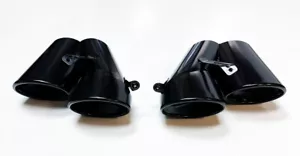 Gloss Black 4" Quad Staggered Exhaust Tips For Honda Accord 4dr Sedan 2018-2022 - Picture 1 of 4