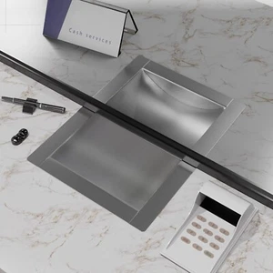 Marada Kassenfenster Drop-In Deal Tray Geschäftsbanken 304 Edelstahl mehrere - Bild 1 von 12