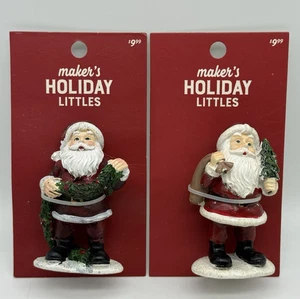 Set of 2 Makers Holiday Littles Santa Claus Resin NEW Jo-Ann - Picture 1 of 7