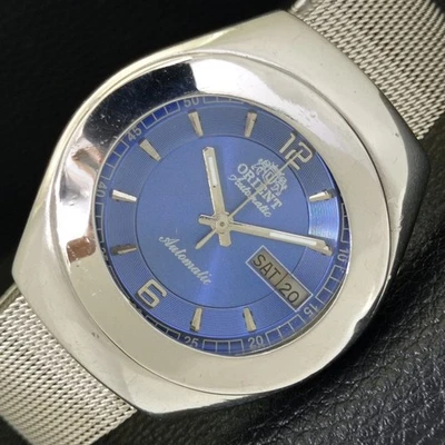 RELÓGIO VINTAGE ORIENT AUTOMÁTICO 46941 JAPÃO MASCULINO MOSTRADOR COR AZUL a700652-1 - Imagem 1 de 4