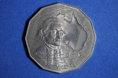 1970 Australia Captain Cook 50 Cents Copper-Nickel Coin #M24643 - Image 1 of 2