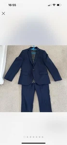 Boys Navy Blue Next Suit - Jacket Age 6 Trousers Age 5 Worn Once Only - Picture 1 of 4