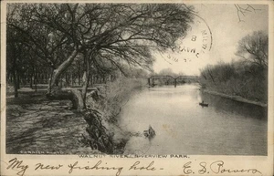 Arkansas City, KS Walnut Riverview Park Cowley County 1907 Kansas Postkarte - Bild 1 von 2