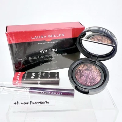 Laura Geller Eye Rimz Gift Set PLUM LIKE IT HOT & Makeup Brush 2pc Boxed Baked - Image 1 of 4