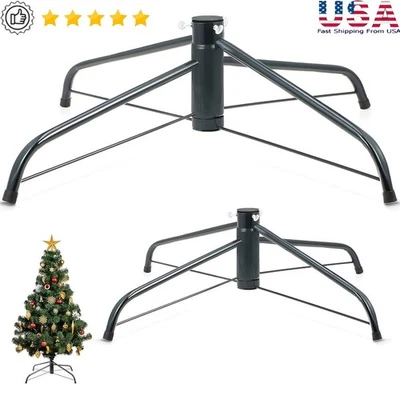 Christmas Tree Stand Set Metal Folding Base Heavy Duty 2 Sizes Support New - Image 1 of 4