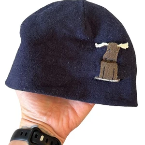 The North Face Infant Moose Applique Beanie Hat Navy 0‑6M Baby Outdoor - Picture 1 of 10