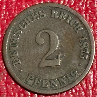 VINTAGE VERY NICE 1875 A GERMANY 2 PFENNIG-DEUTSCHES REICH-SEP231 - Image 1 of 2