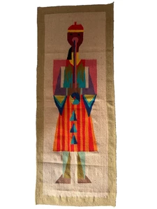 Ancien tapis en laine artisanat Tunisien fait main Kilim tapestry 1970's - Picture 1 of 12