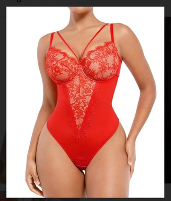 SHAPELLX Lace Bodysuit for Women Tummy Control Shapewear Thong Body Suits XL - Imagem 1 de 4