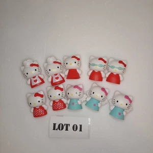 HELLO KITTY Figures Lot 10 pcs Plastic Used 3,5cm - Picture 1 of 7