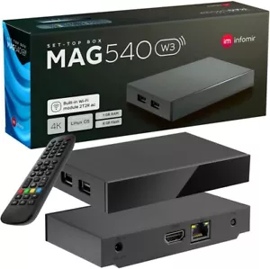 MAG 540w3 wifi Original Linux 4K IPTV Set Top Box internet TV IP Receiver 4K - Picture 1 of 2