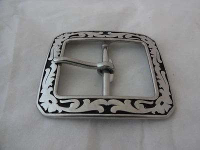 JEREMIAH WATT HORSE SHOE BRAND HARDWARE Jeremiah Watt Gun Belt Buckle Floral Corner 1 1/2" Horse Western Tack Belt Watts