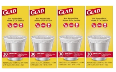 Glad Small Office Size Garbage Bags, 4 Gallon Bags, 4 × 30 Count (120 Total) - Image 1 of 4