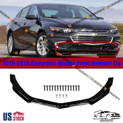 For 2016-2018 Chevrolet Malibu Front Bumper Lip Body Kit Spoiler Gloss Black - Imagem 1 de 4