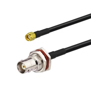 BNC Female bulkhead to RP-SMA Male Adapter Cable pigtail RG58 50cm for Wireless - Picture 1 of 3