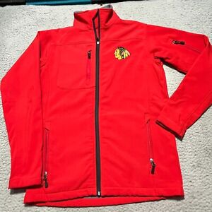 Chicago Blackhawks Jacket Mens Small Red Full Zip Zipper Pocket Embroidered VTG