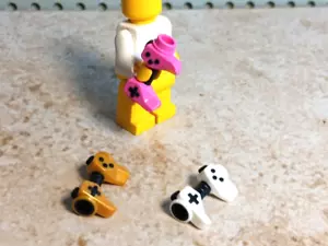 LEGO Video Game Controller Lot of 3 Pink Gold White Nintendo Handheld Remote - Picture 1 of 2