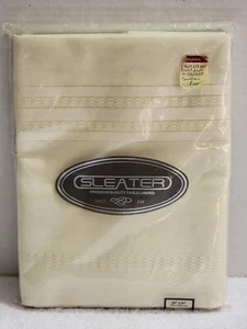 NEW VINTAGE SLEATER IVORY COUTRAI TABLECLOTH 60" X 80" STAIN RELEASING USA MADE - Picture 1 of 5