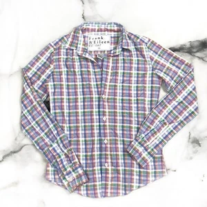 Camisa Frank & Eileen XXS Barry Abotonada Cuadros Cuadros Guinga $218 NUEVA - Imagen 1 de 6
