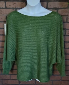 NUOVO maglione pullover Shein Curve - Batwing a costine VERDE L/S 3XL - Foto 1 di 11