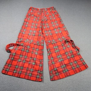 Rare STUKA JNCO Pants 30W 32L Wide-Leg Streetwear Y2K Flare Red Tartaran 90s VTG - Picture 1 of 12