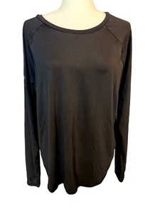 All In Motion Active T-Shirt Damen Large Semi-Fit Soft Stretch Schwarz Daumenlöcher - Bild 1 von 5