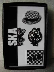 Ska Musik Pin Abzeichen Set. Stil 2. Präsentationsbox. Geschenk. Zweifarbig. Mod. - Bild 1 von 7