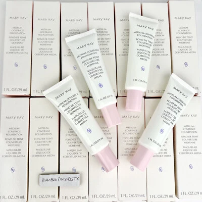 Mary Kay Medium Coverage Foundation 1oz - PICK YOUR COLOR - Pink Top White Tube - Image 1 of 4
