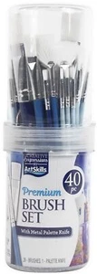 Juego de 40 pinceles de pintura para artista cerdas sintéticas con estuche de almacenamiento de plástico - Imagen 1 de 3