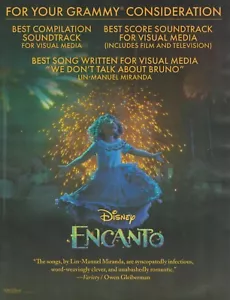 2022 ENCANTO Disney PRINT AD Grammy Nominierung Cartoon Bester Soundtrack Musik - Bild 1 von 1