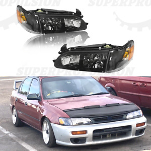 Headlights & Parking Corner Lights Left & Right Kit Set for 93-97 Toyota Corolla