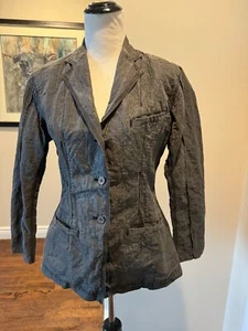 Issey Miyake Crinkled Cotton Blend Steel Gray Jacket SZ M Japan Vintage - Bild 1 von 6