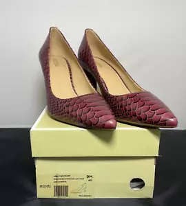 Michael Kors Abbi Flex Embossed Reptile Leather Pump Mulberry Size 9 Charity FS - Picture 1 of 11