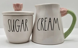 Rae Dunn Artisan Collection by Magenta Pink Tulip Creamer & Sugar w/Lid Set - Picture 1 of 10