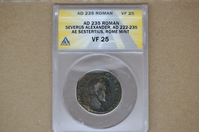 Roman Imperial-Severus Alexander. AD 235. AE Sestertius (28 MM) -ANACS VF-25 - Image 1 of 4