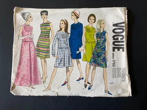 Vintage 60's Vogue Basic Design Pattern 1765 Misses Two-Piece Dress Size 14 CUT - Picture 1 of 5