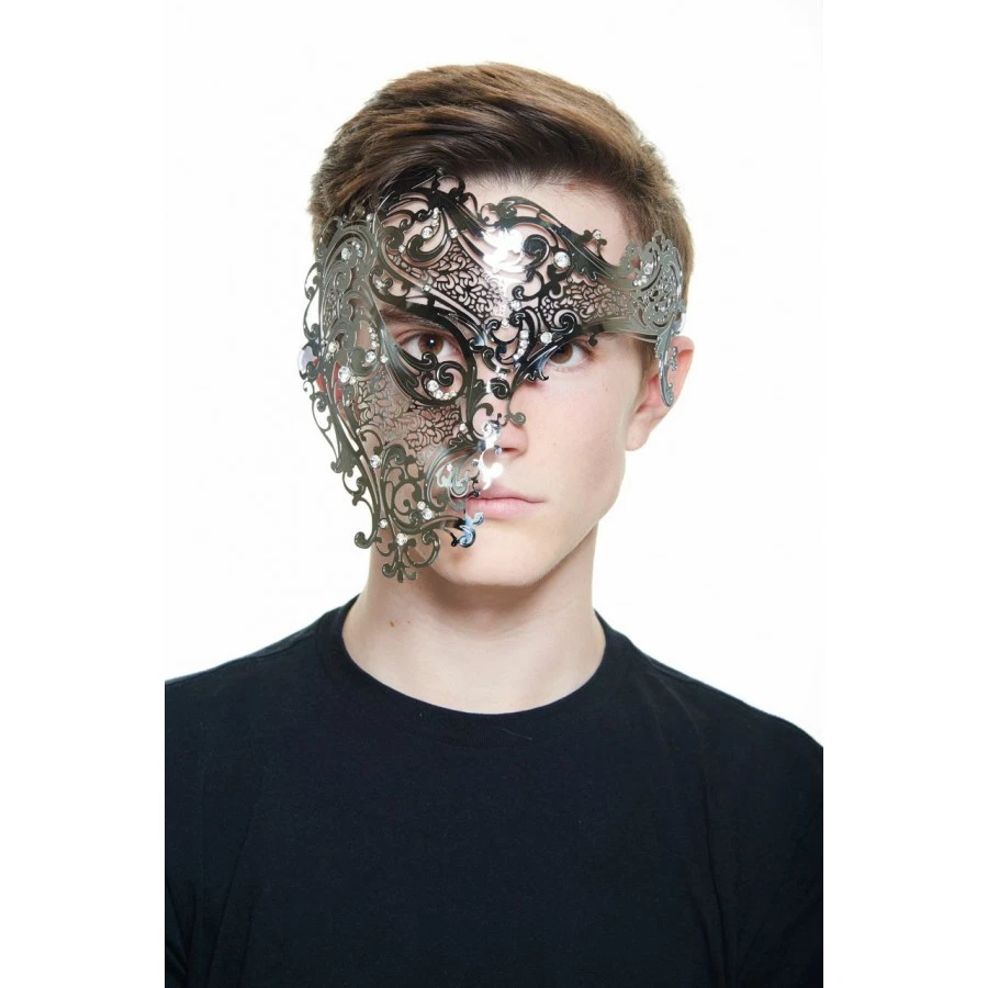 男女通用威尼斯假面舞会激光切割金属幻影眼罩服装派对 — 第 1/1 张图片