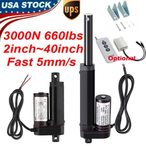 Electric Linear Actuator Motor 12V 3000N 660lbs 2"~ 40" Heavy Duty Waterproof - Picture 1 of 40
