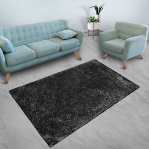 Hand Tufted Shag Polyester Area Rug Solid Charcoal BBH Homes BBK00111