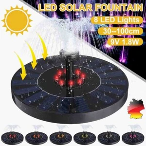 LED Solar Pumpe Teich Brunnen Springbrunnen Fontäne Garten Wasserspiel mit Akku - Bild 1 von 15