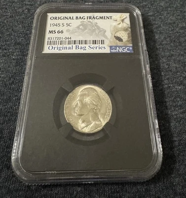 1945 S- Jefferson Nickel MS 66 - Orignial Bag Fragment Series - NGC - Image 1 of 2