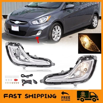 Fog Lights Bumper Lamp+Switch For Hyundai Accent Sedan/Hatchback 2012-2017 - Image 1 of 4